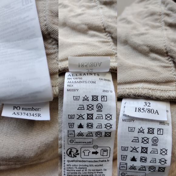 All Saints Rex Men's Denim High Rise Fly Button Dress Jeans Size W32 L32 - Picture 15 of 16